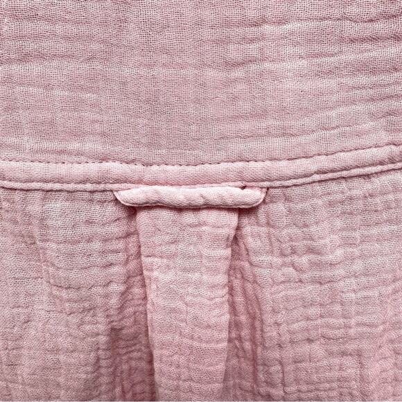 Beach Lunch Lounge Pink Crinkle Shirt, Button Down Blouse, Anthropology, Size M - Picture 5 of 10